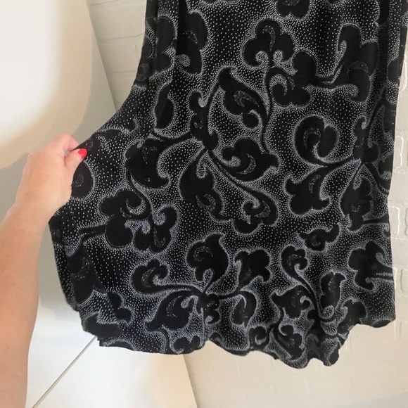 Vintage Y2K Maxi Skirt Asymmetrical Glittery Slinky Dark Romantic Goth Black 10P - Picture 7 of 12